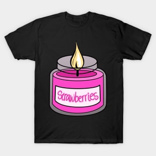 Cute Pink Strawberry Candle T-Shirt